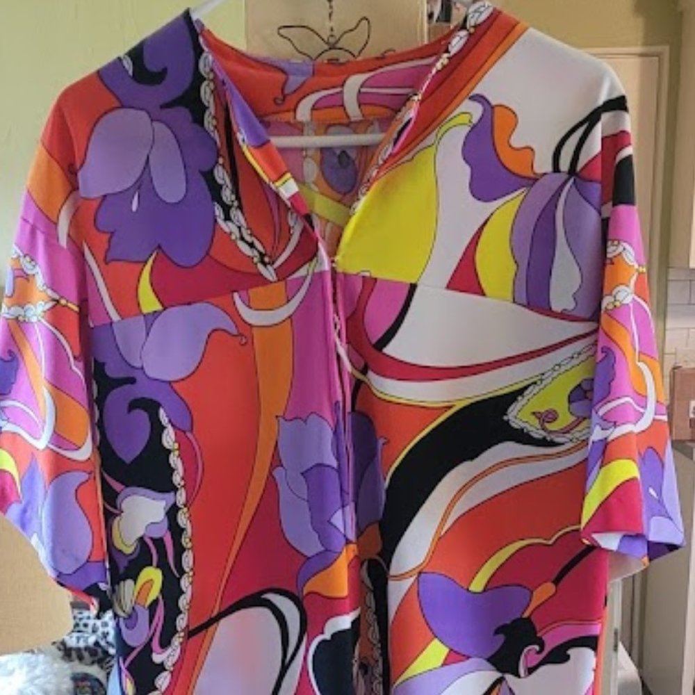 Vintage robe/dress/casual wear, multi-color, size L